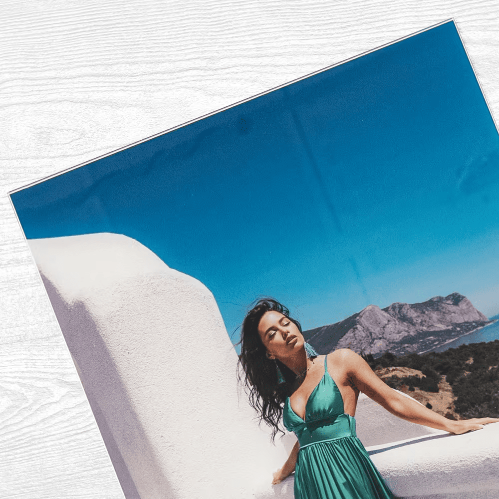 photo on plexiglas of a woman outdoors - agfaphoto print