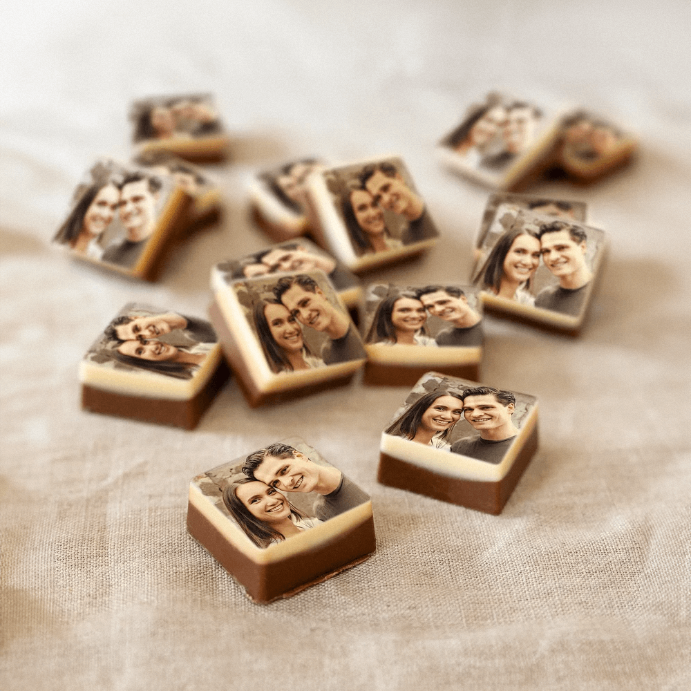 Vierkante fotochocolaatjes