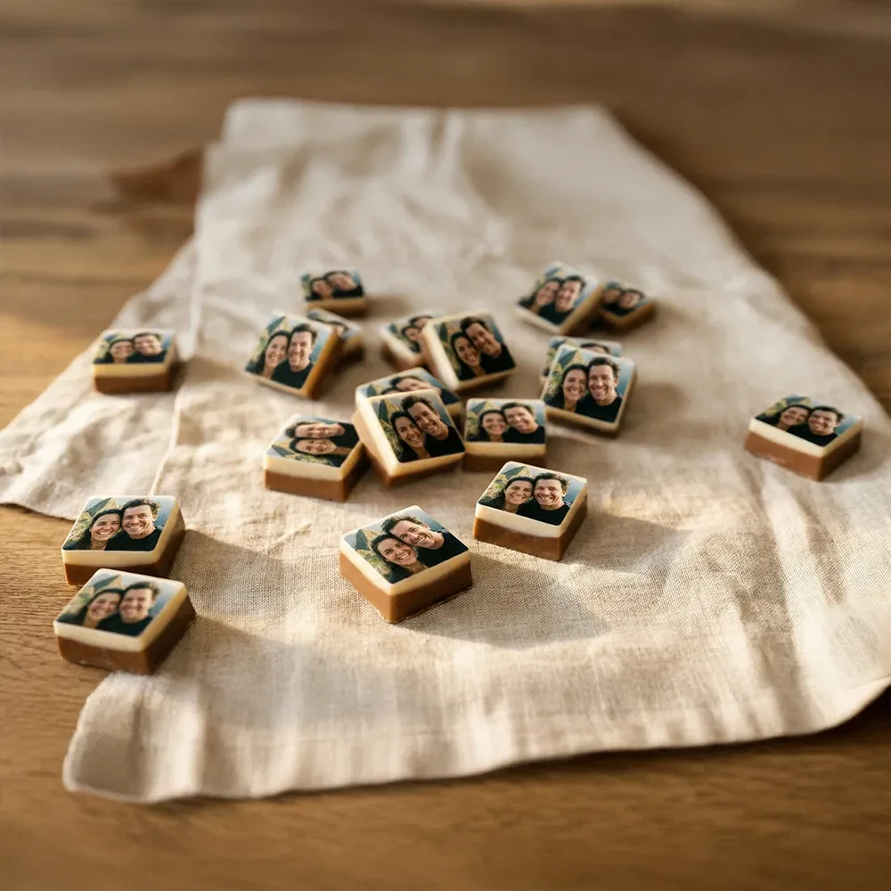 Cioccolatini quadrati con foto