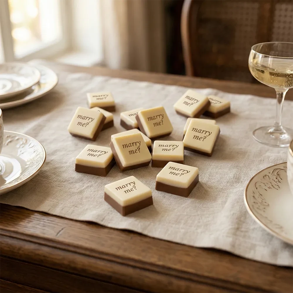 Cioccolatini quadrati con foto