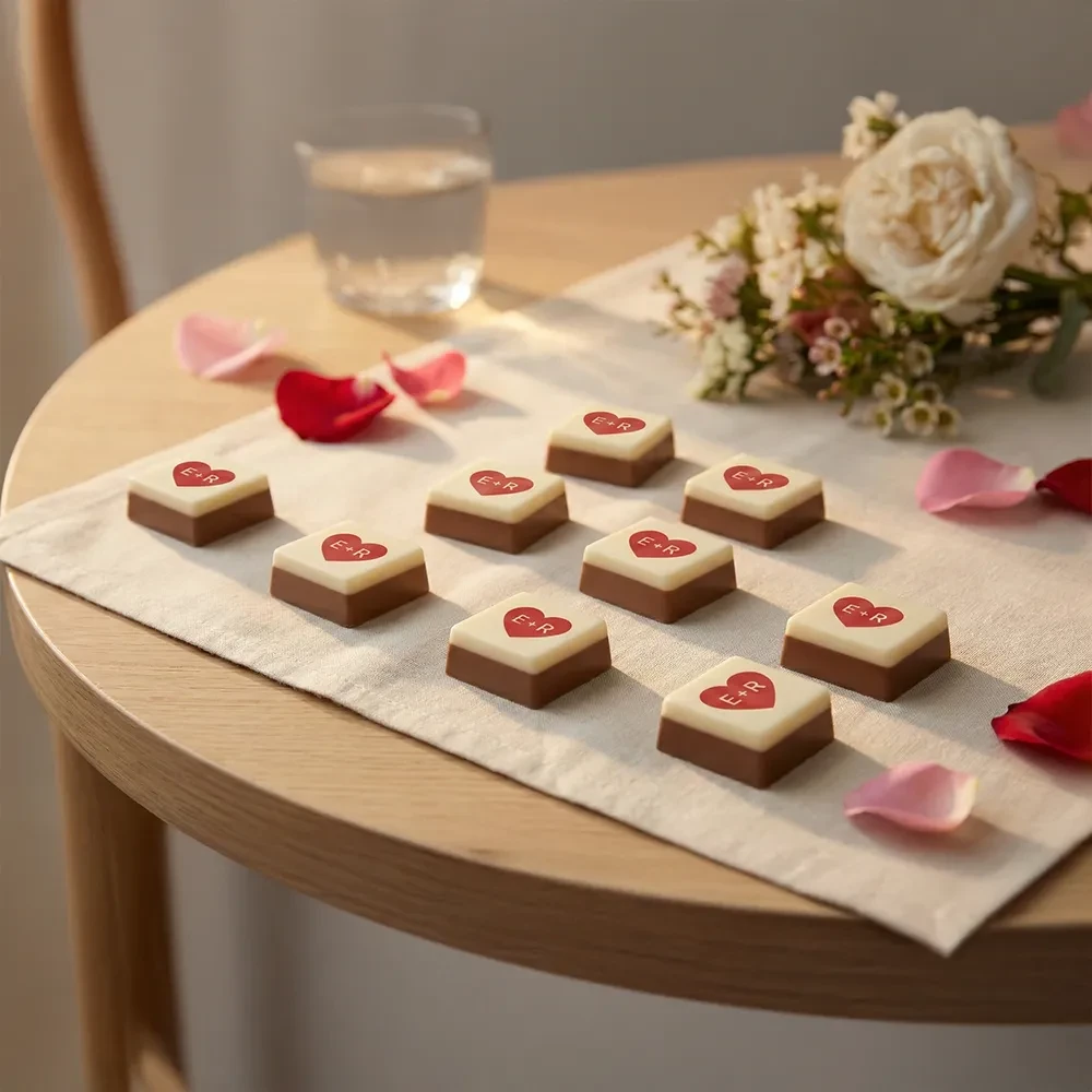 Cioccolatini quadrati con foto