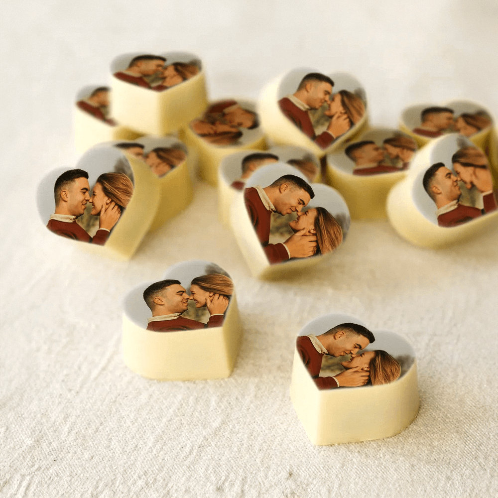 Herzförmige Foto-Schokolade