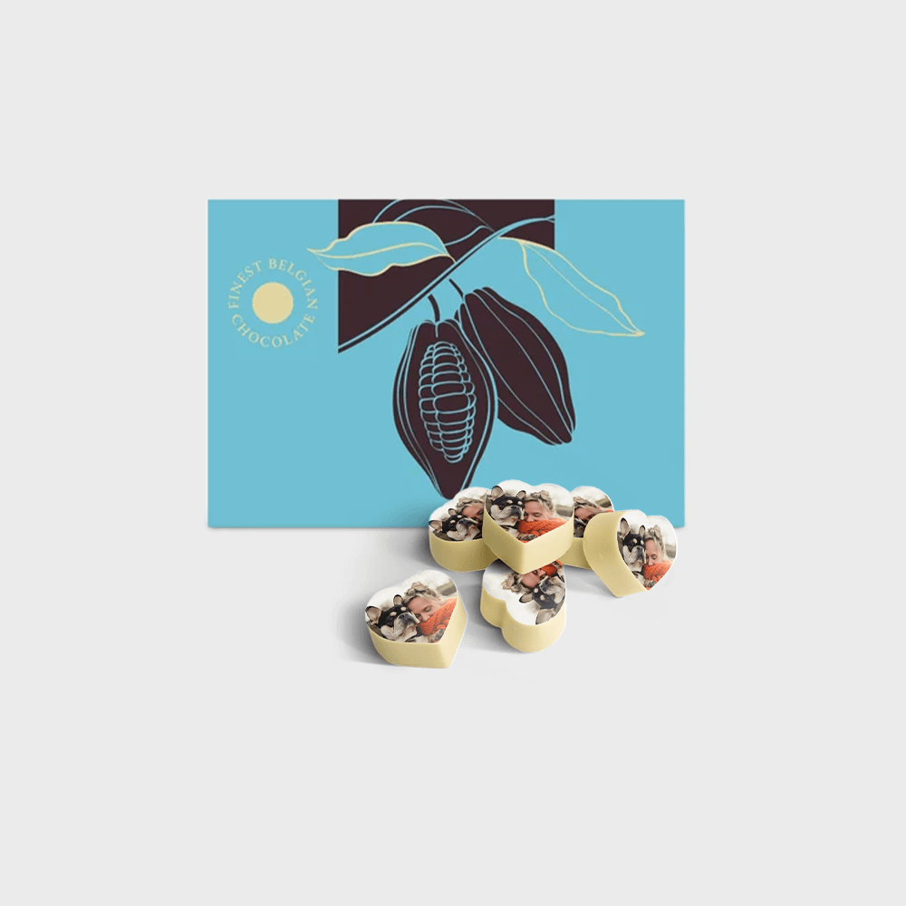 Herzförmige Foto-Schokolade