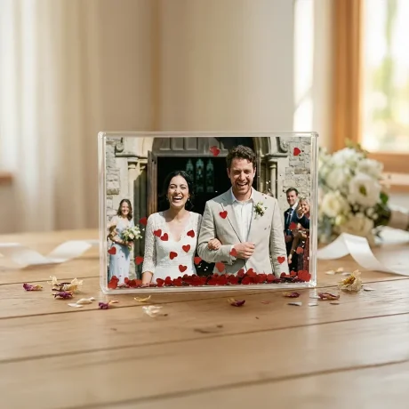 Bloc photo cœurs personnalisé